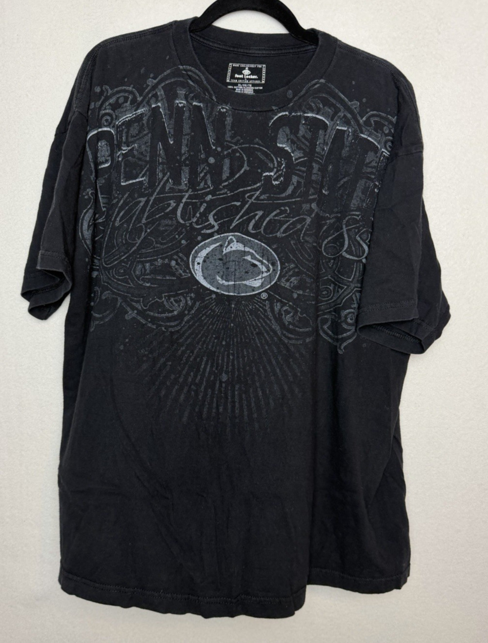 Penn State Nittany Lion Logo Black Short Sleeve T-Shirt Size XL Foot Locker